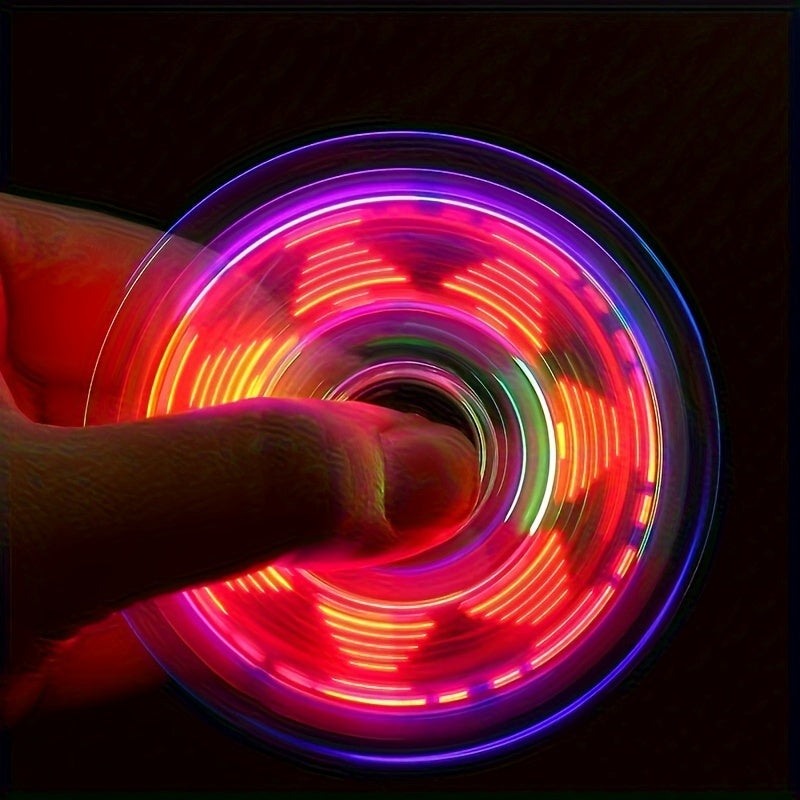 Transparent LED Light-Up Fidget Spinner for Stress Relief and Fun for All Ages