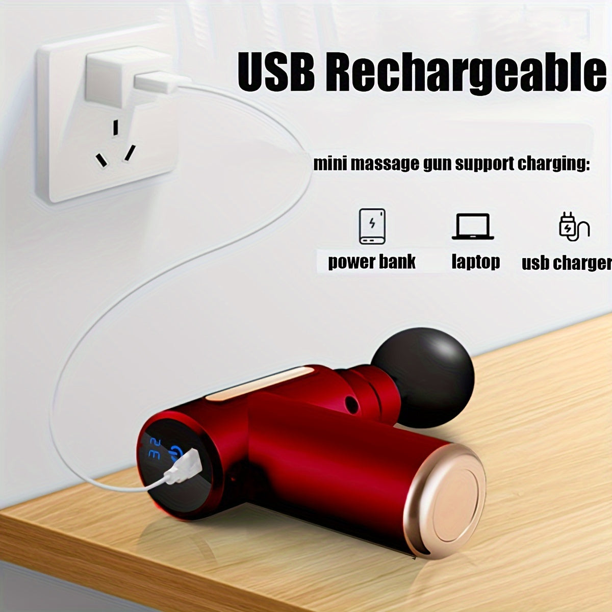 USB Rechargeable Full Body Massager with LCD Display and 6-Speed Adjustment