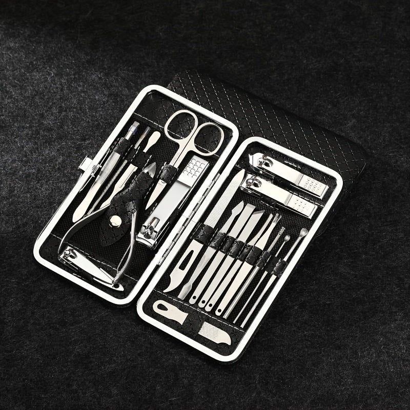 Stainless Steel Manicure Set with 19 Tools for Foot and Nail Care