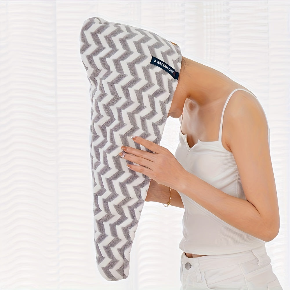 Striped Quick-Dry Headscarf Hair Towel Wrap Soft Bathroom Accessory