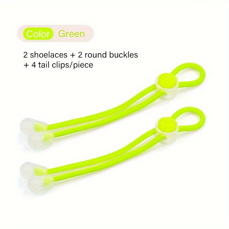 Unisex Elastic No-Tie Shoelaces with Adjustable Buckles for Sneakers