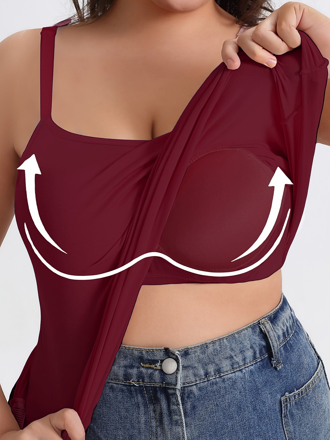 Women's Plus Size Workout Camisole Bra Fitness Vest with Built-In Pads Purple Large