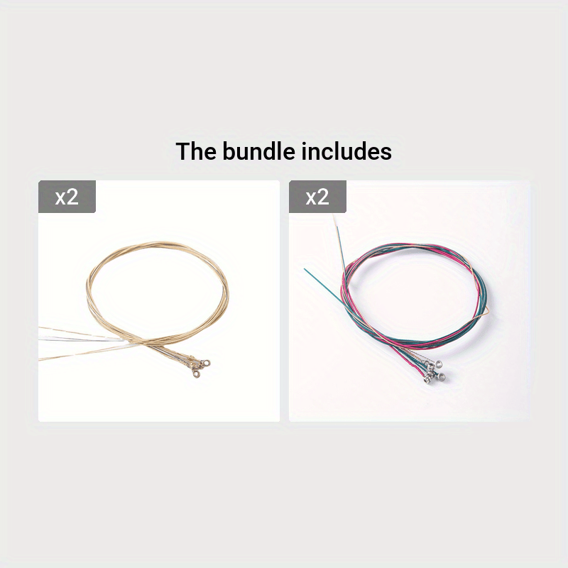 6pcs Acoustic Guitar Strings Bronze Coated Steel Replacement Set Yellow