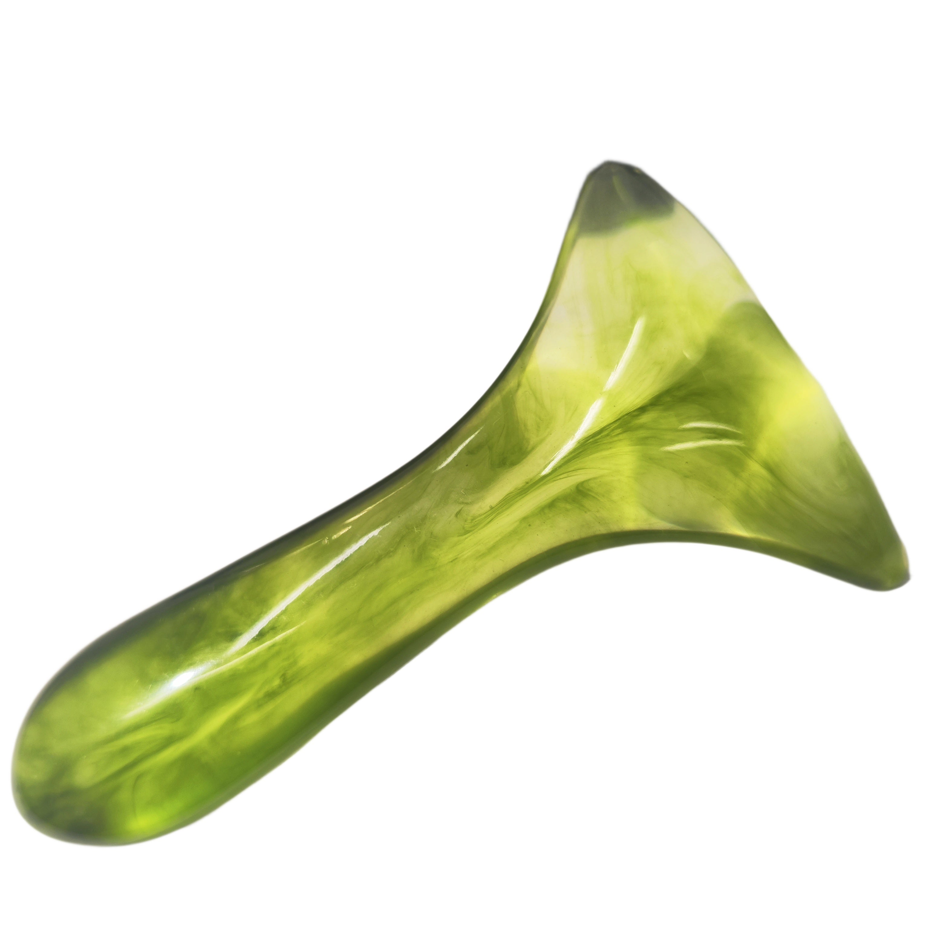 Ergonomik Gua Sha massaj asbobi: Barcha teri turlari uchun yashil yuz va tana massajchisi. Zaryadsiz, batareya talab qilinmaydi. Yumshoq tuzilishi bilan dam olish va sog'liq uchun ideal.