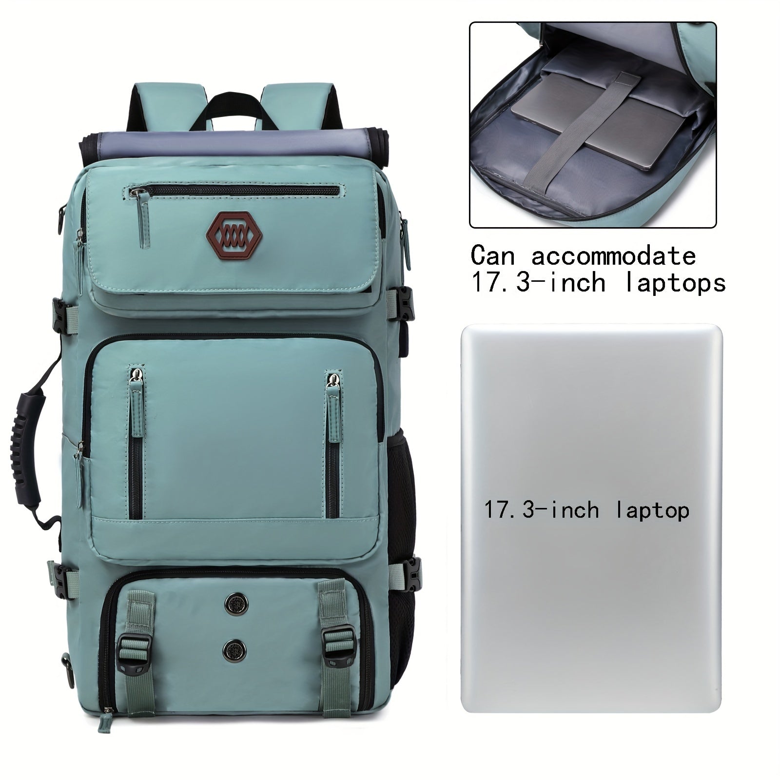 Mochila de viaje casual para hombres y mujeres con compartimento para zapatos y portátil de 17.6 pulgadas