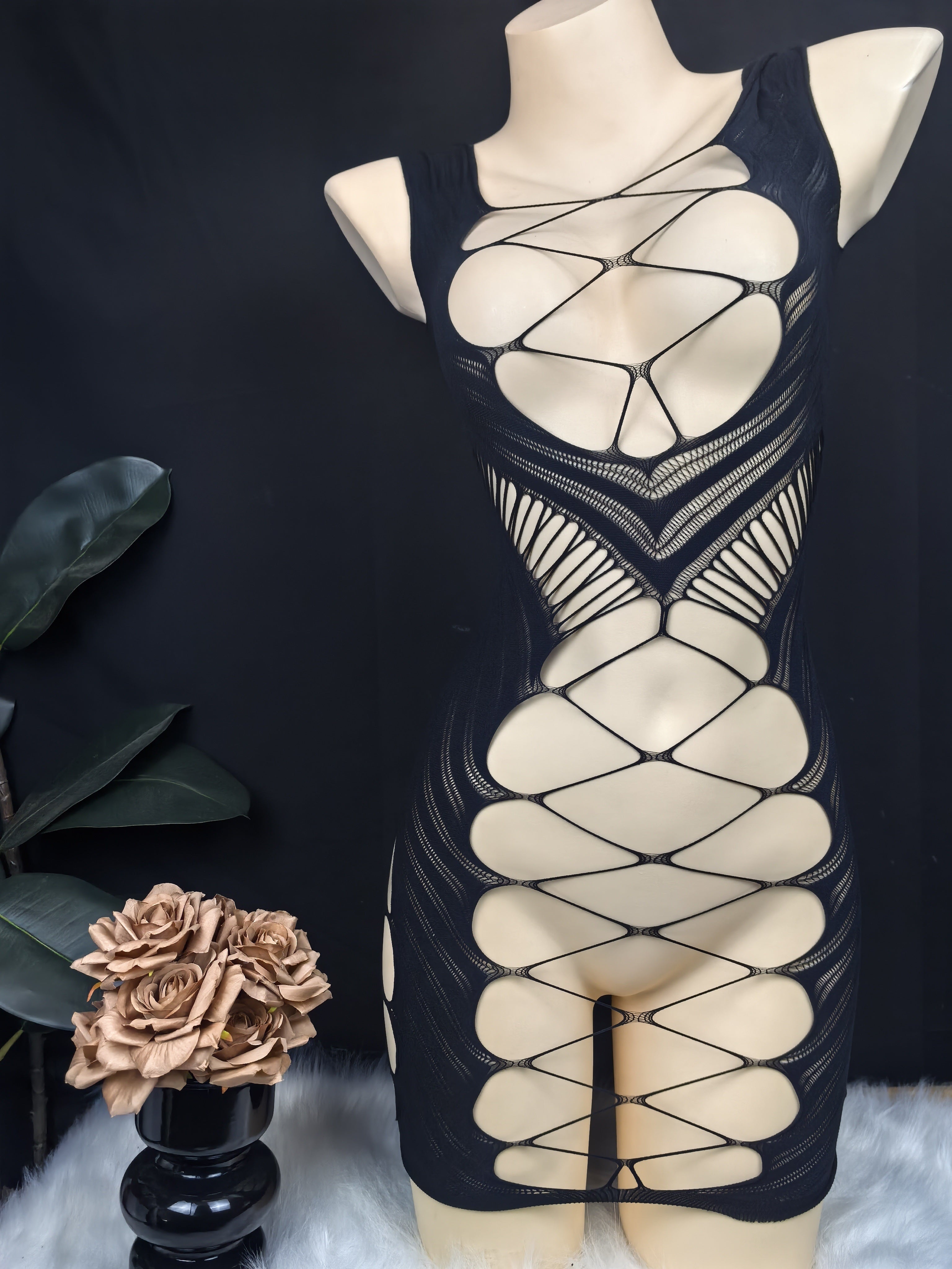 Women’s Mesh Chemise and Slim Dress Lingerie