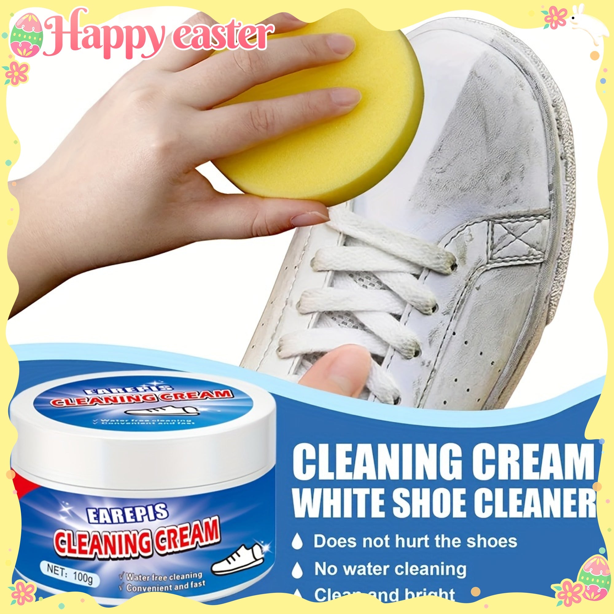 White Shoe Cleaning Wax 100G Stain Remover for Shoes and Car Seats