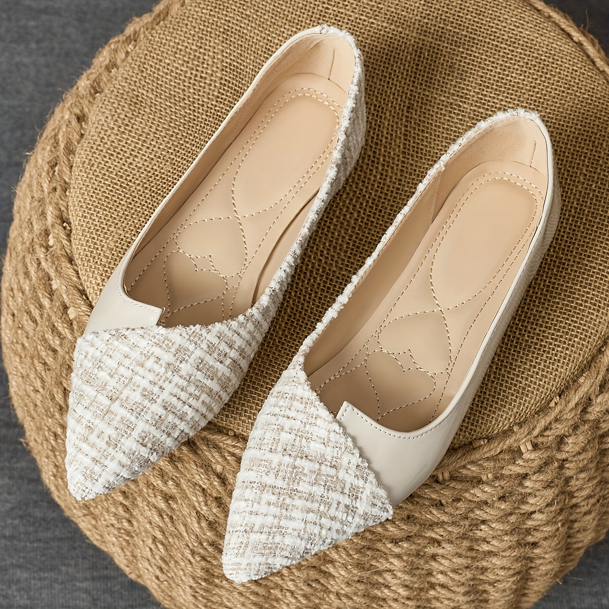 Women's Flat Shoes With Leopard Print Pointed Toe Rubber Sole Casual Office