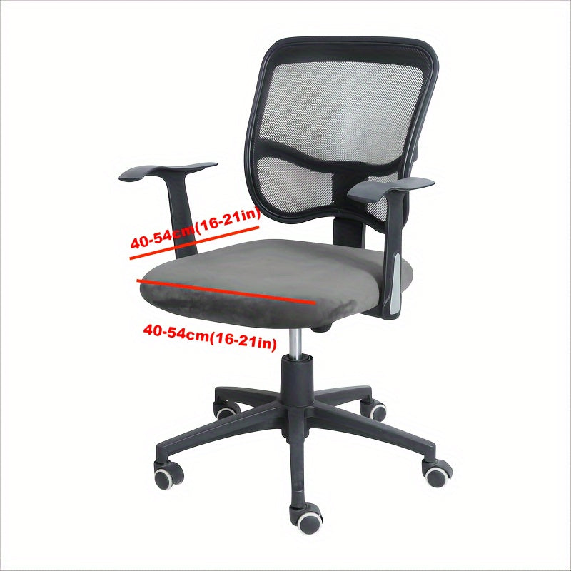 Funda de silla de terciopelo Silvery Fox con elástico y cinturón de atadura para hogar, oficina, hotel