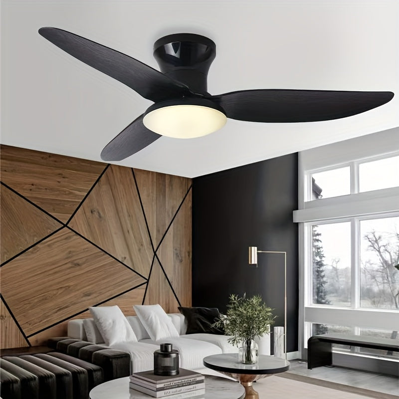Modern Ceiling Fan with Lights Dimmable LED Remote Control for Living Room Kitchen