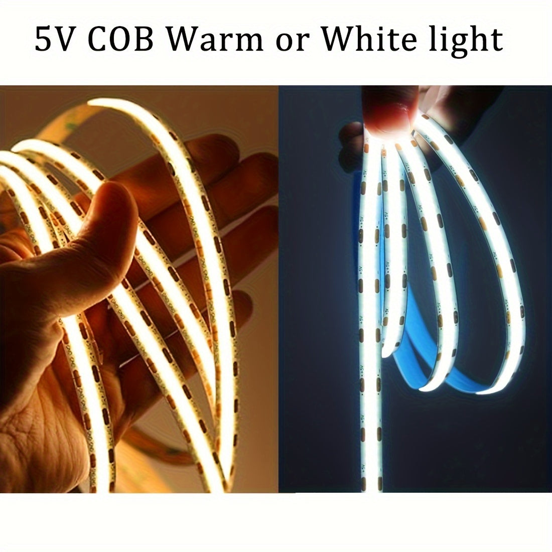 5V COB LED Light Belt with USB Switch for Indoor Outdoor Lighting