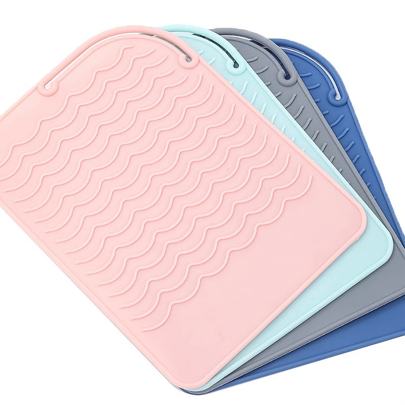 Alfombrilla de silicona resistente al calor para herramientas de peinado, antideslizante, reutilizable y protectora