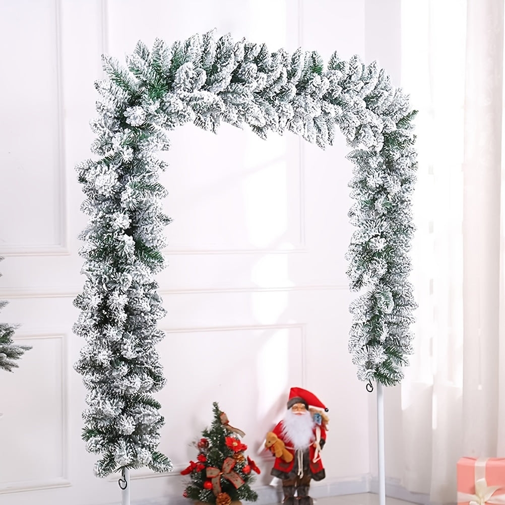 Flocked Christmas Garland 274cm for Tree Stairs Fireplace Decor