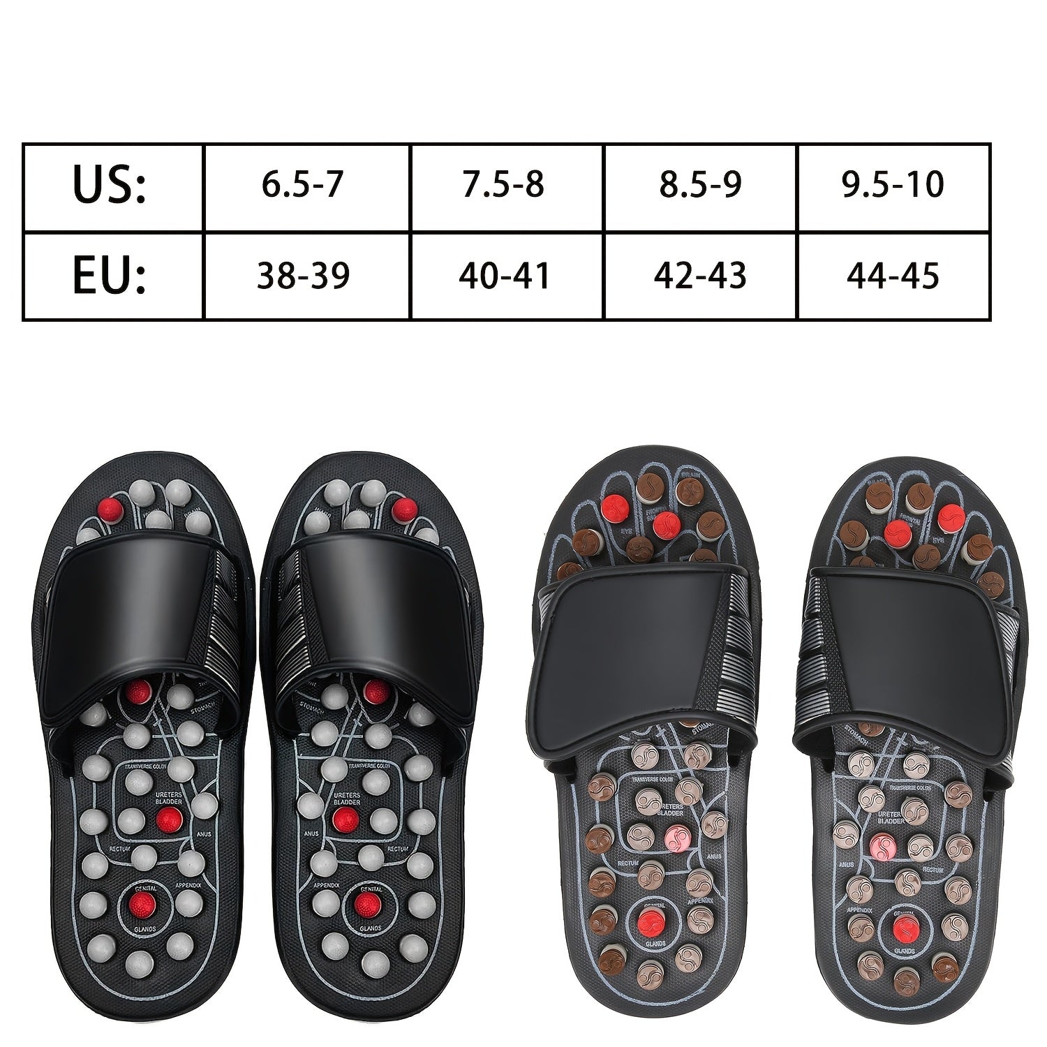 Acupressure Foot Massage Slippers Reflexology Sandals Adjustable Strap for Sore Feet and Sleep Improvement