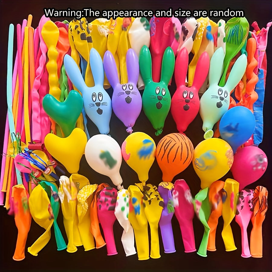 50-Piece Assorted Rubber Balloons Set for Parties and Celebrations