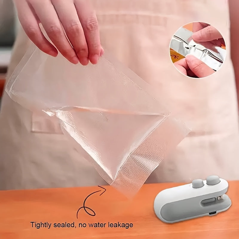 Compact USB Rechargeable Snack Bag Sealer with Hot Stamping and Shredder Blade
