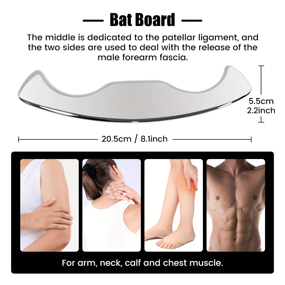 SALORIE 5 dona zanglamas po'latdan Gua Sha massaj to'plami orqa, oyoq, qo'l, bo'yin va yelkalarga mo'ljallangan sayohat sumkasi bilan