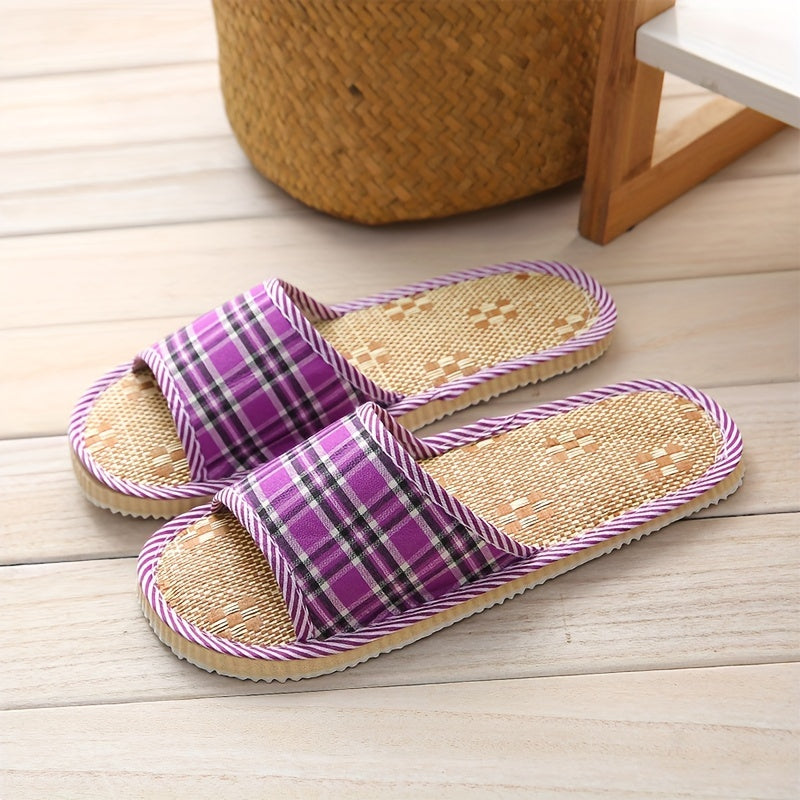 Unisex Linen Slippers Indoor Foam Sole for Hotels, Spas, and Guesthouses