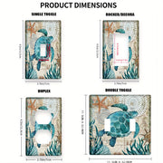 Teal Blue Turtle Light Switch Cover 1-Gang 2-Gang Wall Decor Bathroom Bedroom