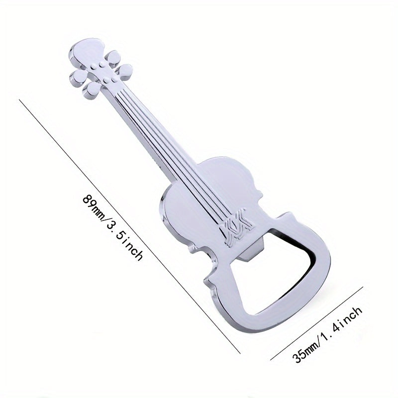 Guitar-Shaped Metal Bottle Opener Keychain for Music Lovers and Gift