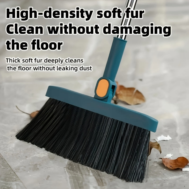 Household Broom and Dustpan Set for Hard Floors Non-Stick Hair Sweeping