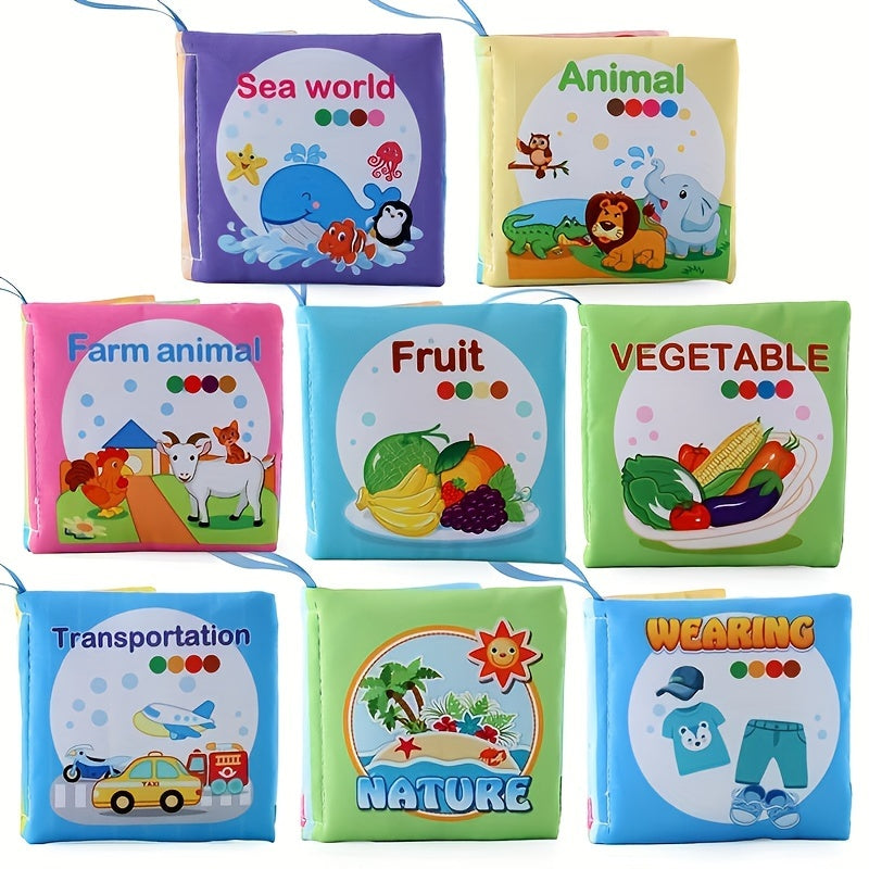 Baby Cloth Book for Infants 0+ with Animal, Transportation, Fruit, Ocean Themes