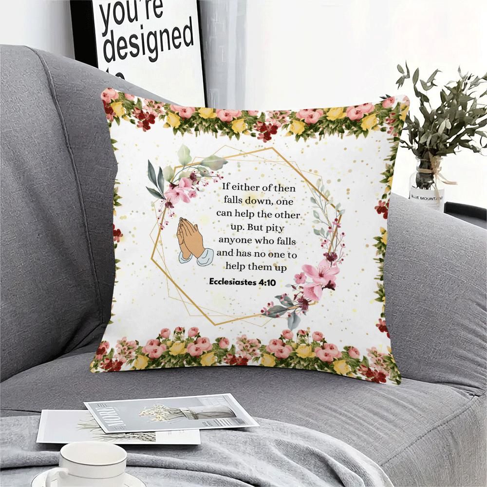 Ilhomlantiruvchi Injil oyati bilan toʻldirilgan yumshoq yostiq qoplami 45.72cm kvadrat yostiq uchun, yashash xonasi, yotoqxona, ochiq havoda sayohat uchun