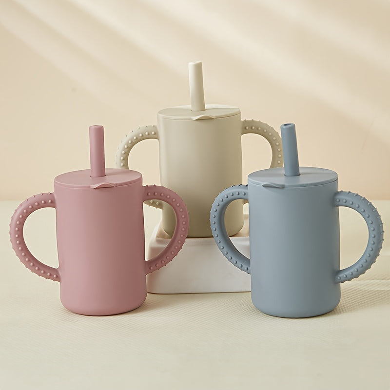 Taza de bebé con boquilla de silicona para niños pequeños, sin BPA, a prueba de fugas, duradera, de 0 a 3 años