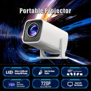 Portable 1080P Projector with 180° Adjustable Angle for Indoor Outdoor Use