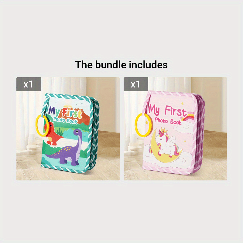 Baby Photo Album for Newborns and Toddlers Animal Themed Collage Frame Vertical Fabric Keepsake Unfinished Foldable