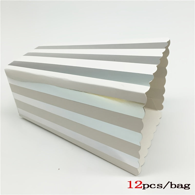 Set of 12 Cardboard Popcorn and French Fry Food Packaging Boxes for Parties and Theaters