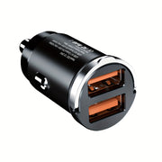 Car Fast Charger Dual USB Metal Car Charger Quick Charging