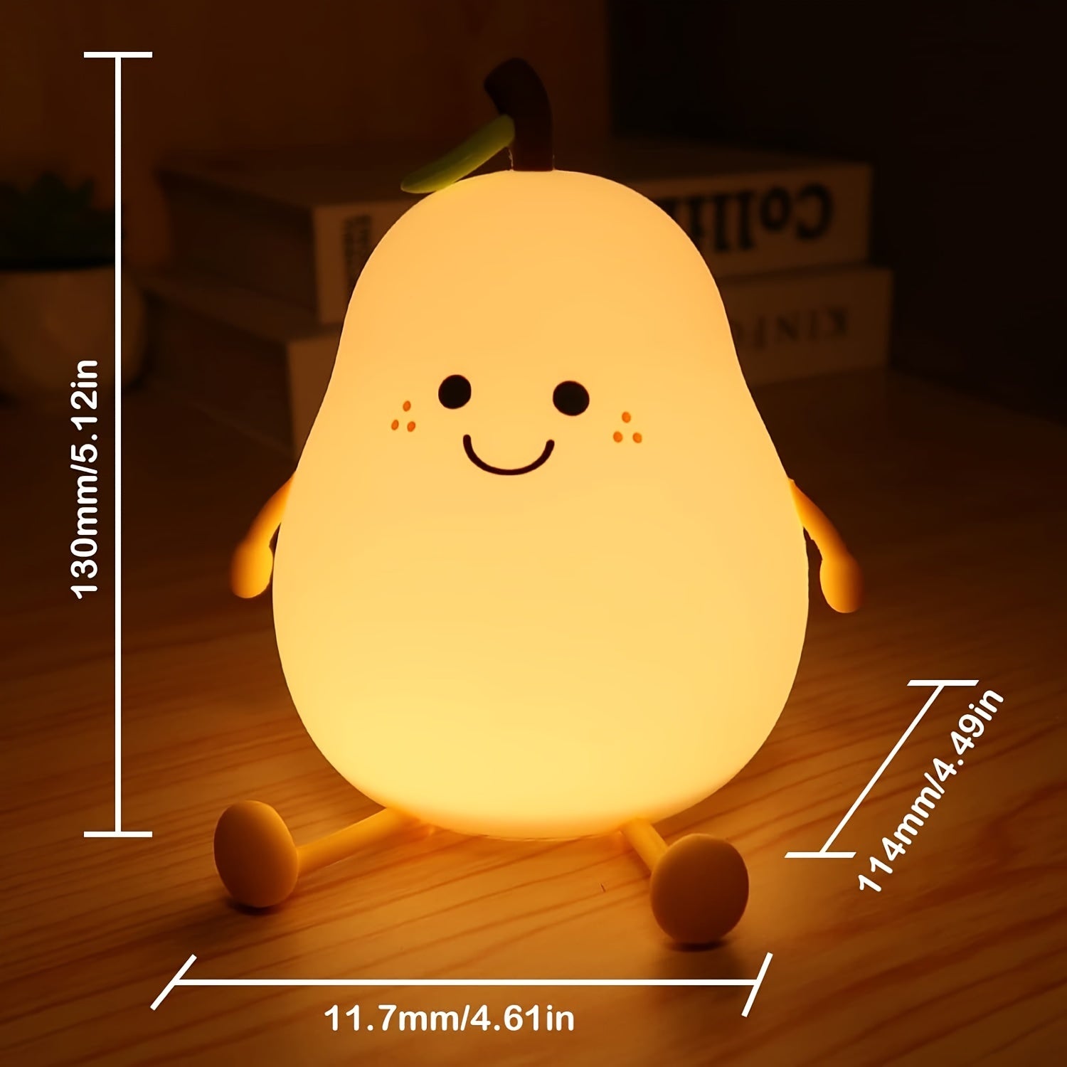 Pear-Shaped LED Night Light with Multiple Color Modes for Nursery and Bedroom