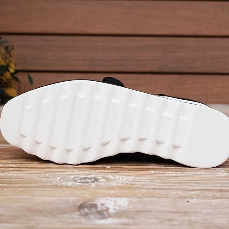 Women’s Casual Platform Sneakers with Non-Slip Rubber Sole in Solid Colors