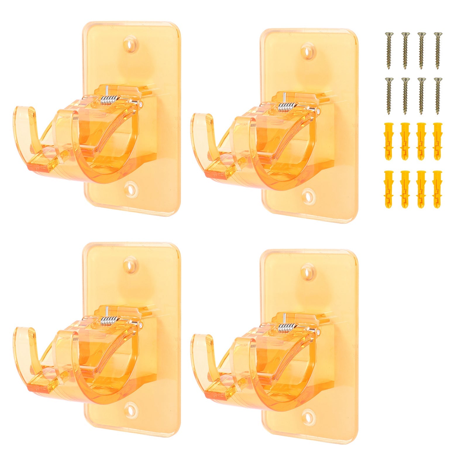 Self-Adhesive Curtain Pole Brackets 40mm Diameter Pack of 4 with Screws