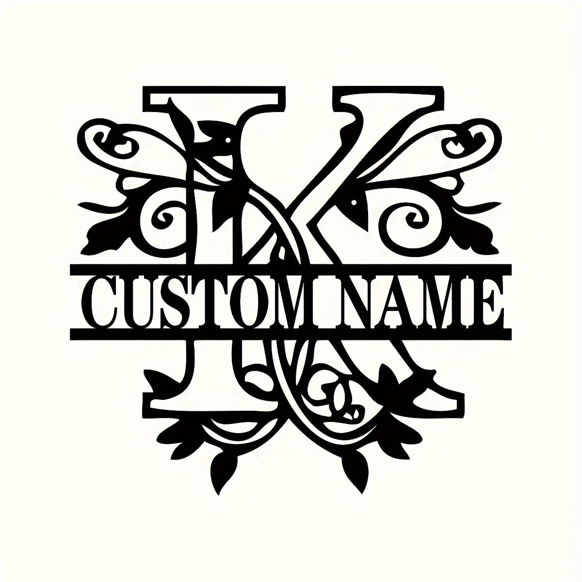 Shaxsiylashtirilgan Metall Devor San'ati - Bo'lingan Lala Monogram Dizayni - Moslashtiriladigan Temir Oila Ismi Belgisi, Uyga Ko'chish, Rojdestvo, Thanksgiving, Bitiruv va 4-Iyul Sovg'alari uchun Mukammal