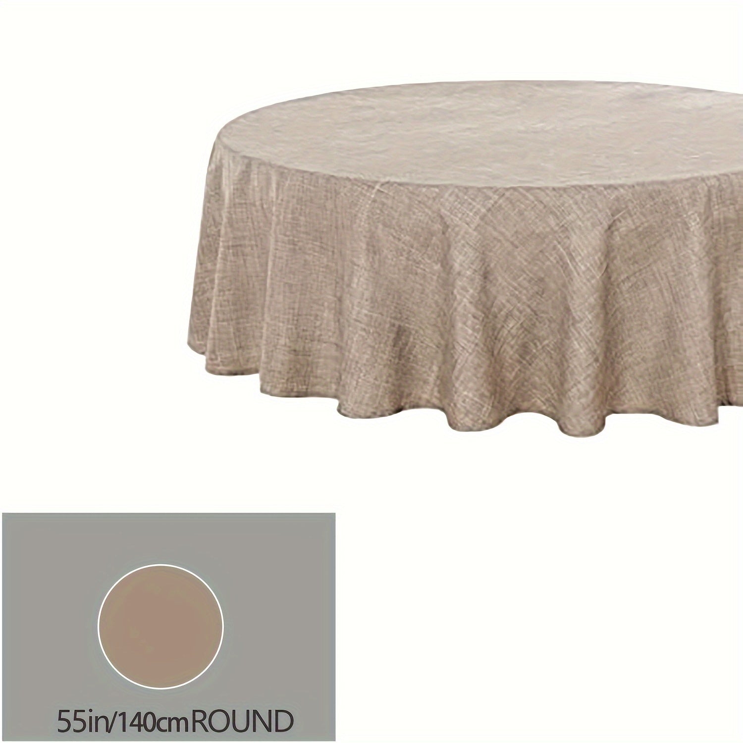Beige Polyester Rectangular Waterproof Oil-Proof Tablecloth for Picnic and Dining