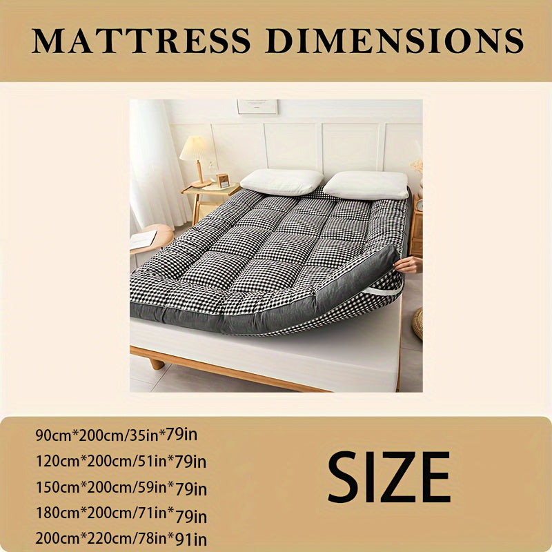 Super Soft Plaid Mattress Cover All Seasons Non-Waterproof Polyester Bedding for Bedroom Guest Room Dormitory
