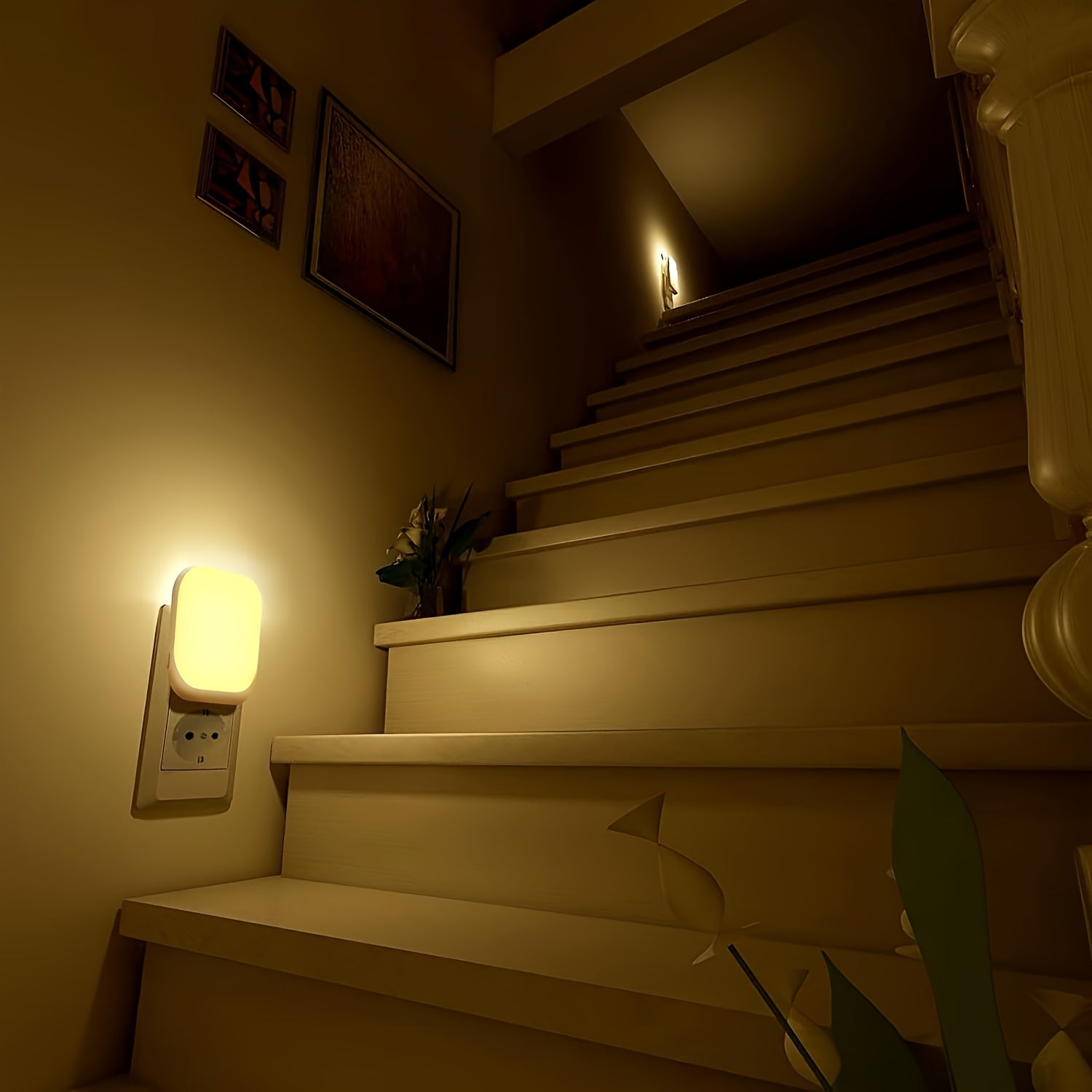 LED Night Light with Smart Sensing Wall Mount for Bedrooms and Hallways