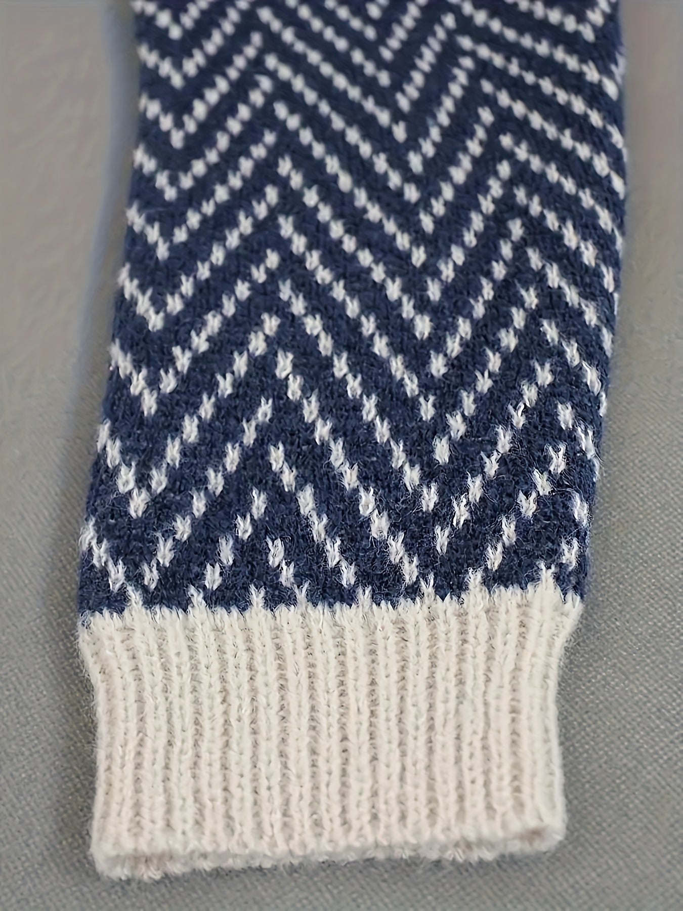 Свитер женский большого размера с геометрическим узором волны, мягкий, с длинными рукавами