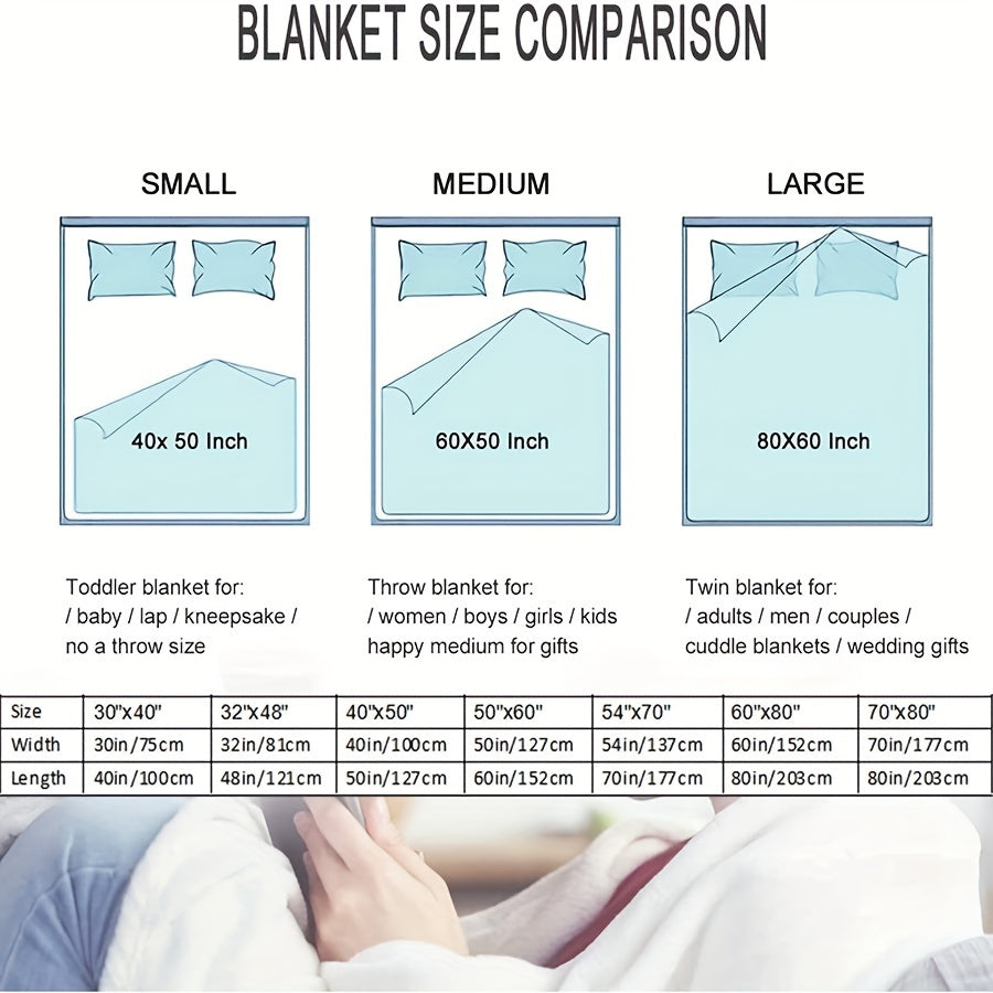 Black Cat Flannel Throw Blanket Cozy Soft Sofa Bed Halloween Gift