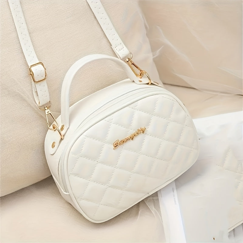 Girls Crossbody Bag with Embroidered Rhombus Design Mobile Phone and Coin Pouch Compartments