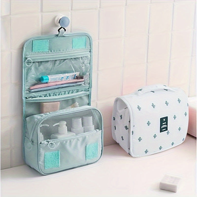 Travel Organizer Bag with Multiple Layers for Dry Wet Separation Green Blue Polyester