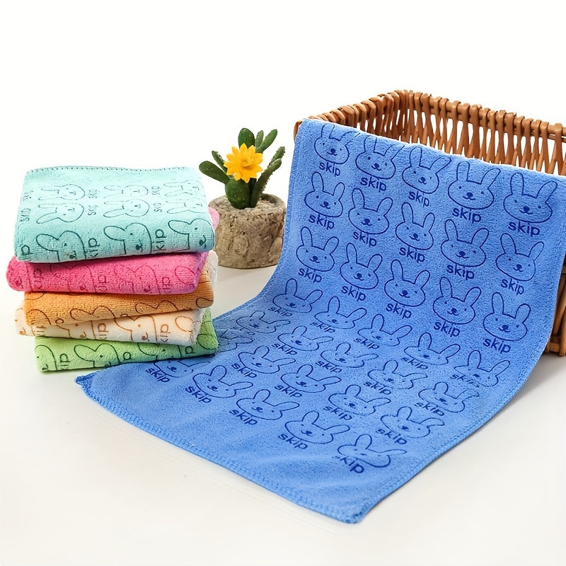 Set of 5 Cartoon Colorful Pet Bath Towels for Cats and Dogs Soft Absorbent