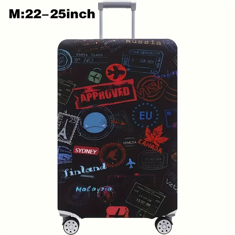 Cartoon Patterned Elastic Luggage Cover for Travel Suitcase or Duffle Case