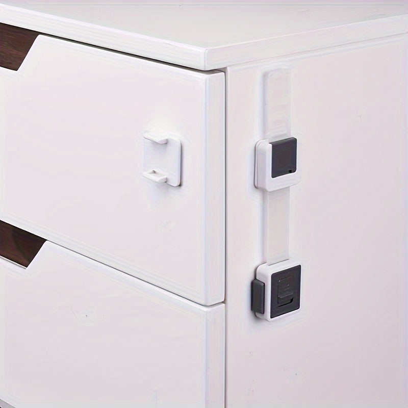 Kiddie xavfsizlik qulflari uchun shkaflar va shkaflar uchun sozlanadigan bosimni oldini olish, ftalatdan ozod ABS, 1, 2, 5 yoki 10 ta paket