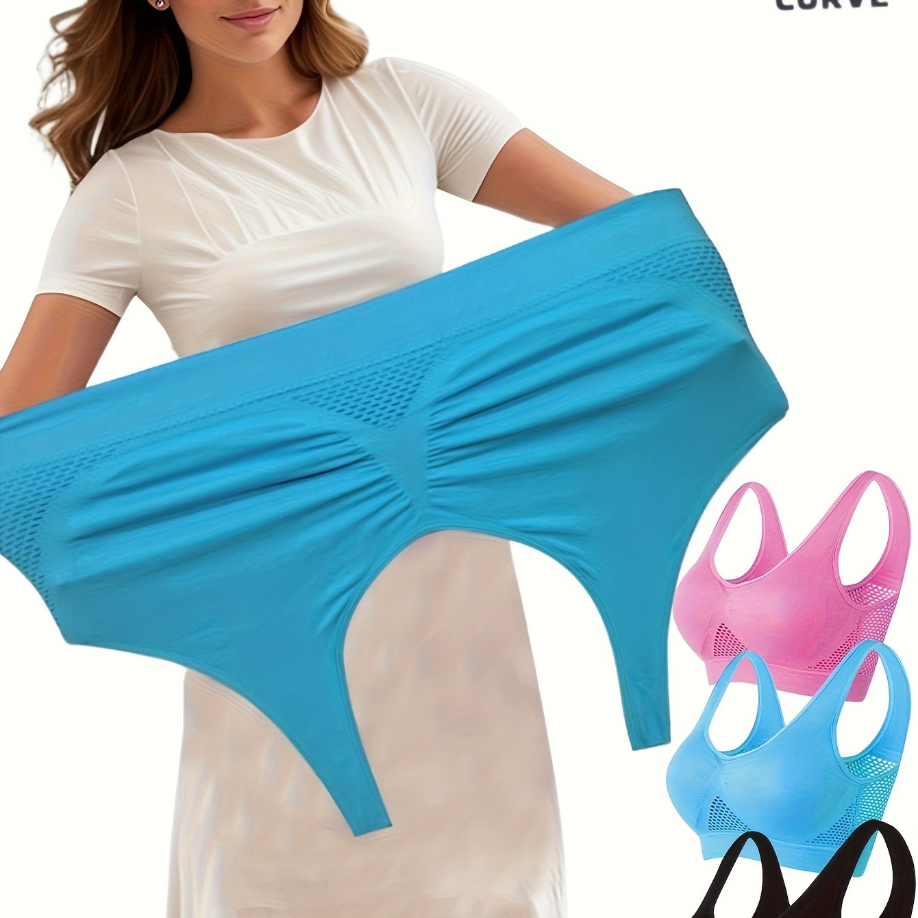 Women's Seamless Double-Layer Sports Bras Breathable Plus Size Workout Bras