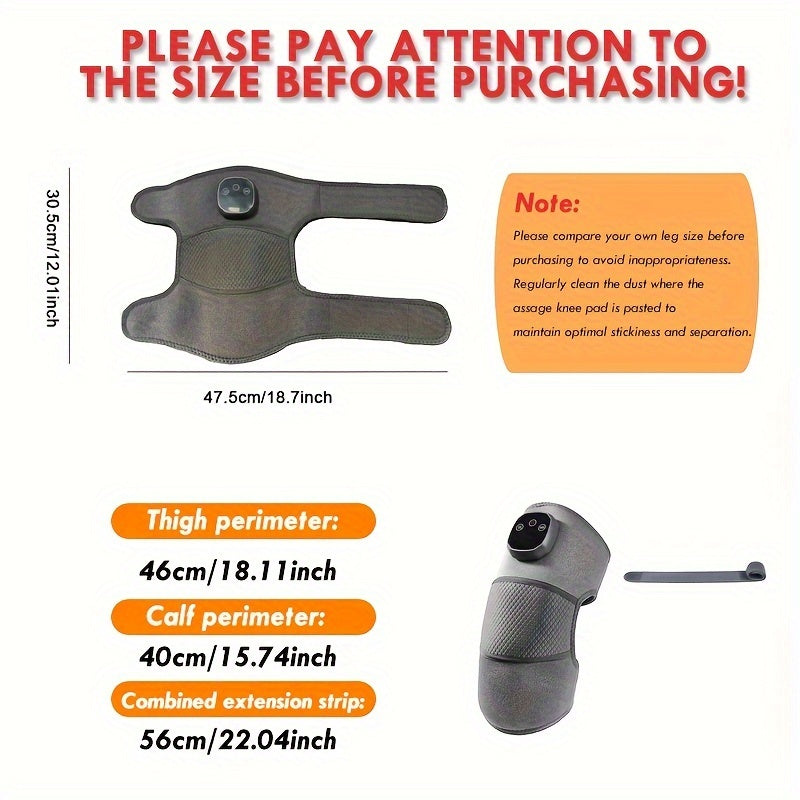 Adjustable Heat and Vibration Knee and Leg Massager Rechargeable USB Body Pain Relief