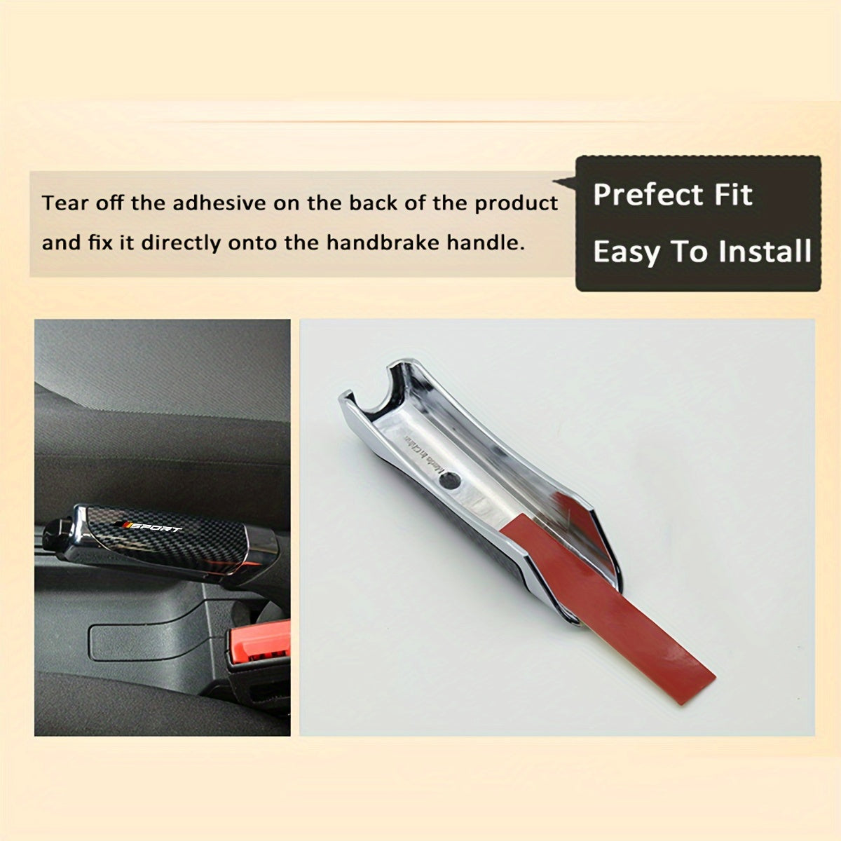 Car Handbrake Cover Carbon Fiber Style for Vehicle Interior Accessories