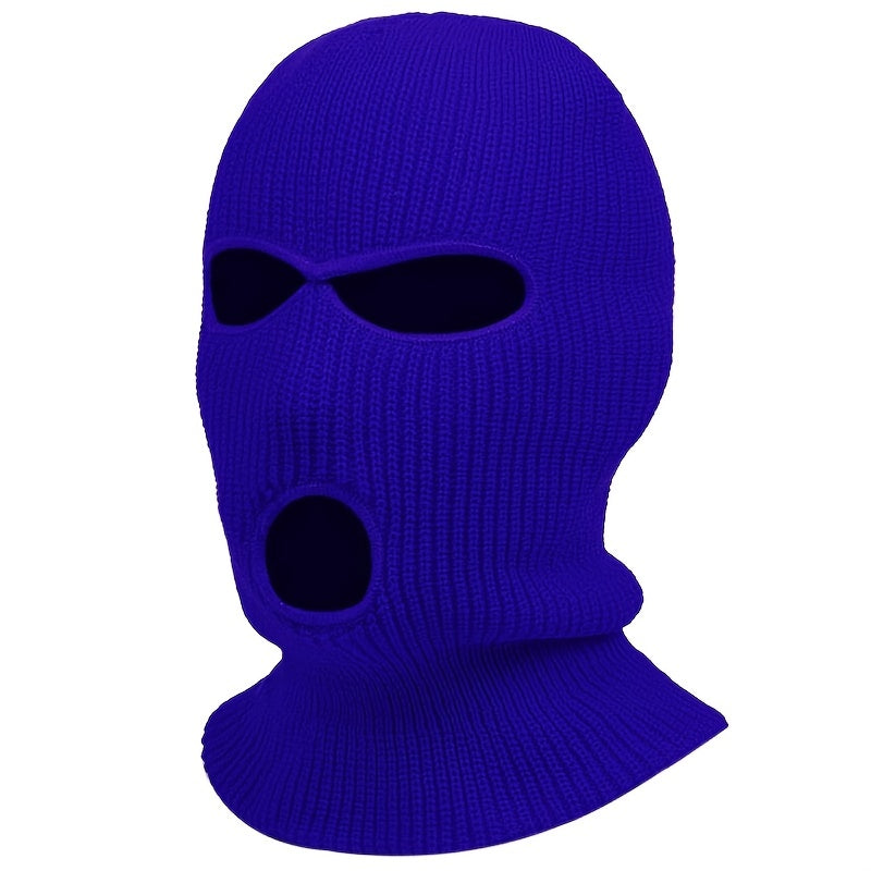 3-Hole Knitting Ski Mask Winter Face Cover for Cold Weather Riding